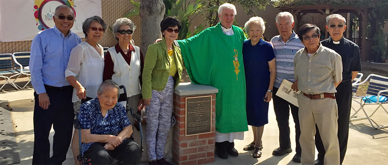 Fr. Tim Mulroy participated in the dedication of the plaque honoring Columbans who founded St. Bridget Chinese Catholic Church.