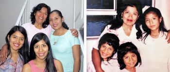 Gloria, Isabel, Angeli and Lesly now and then