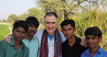 Fr. Patrick Colgan visiting the Parkari Kholi community.